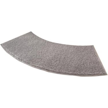 Imagem de Tapete de banheiro cinza macio antiderrapante, formato curvo, secagem rápida, absorvente, confortável para uso em chuveiro e banheira,