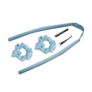 Imagem de barenx Modelador de cabelo Heatless Hair Curl Rod Headband Soft Sponge DIY Hair Styling Tools for Natural Hair Curler Reutilizável Preguiçoso - Azul