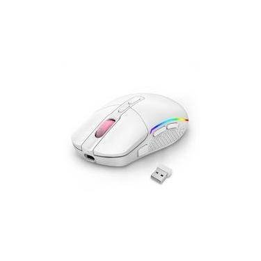 Imagem de Mouse Gamer Sem Fio Redragon Invader Pro, RGB, 10000 DPI, 8 Botões, Wireless, Branco - M719W-RGB-PRO