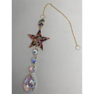 Imagem de Enfeites de cristal para pendurar apanhadores de sol, janela interna, decoração de jardim, presente de decoração de carro, presente (1, estrela)