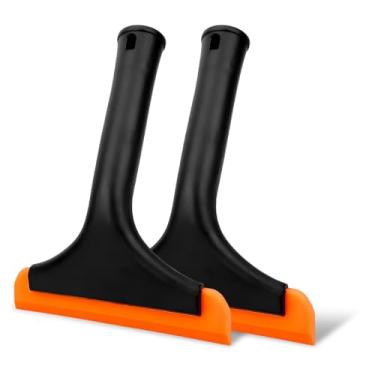 Imagem de MUQIDA 2 peças de rodo pequeno de silicone para janela, limpador de água para para-brisa de carro com lâmina de 15 cm e alça antiderrapante, rodo de lâmina de água automático multiuso para limpeza de