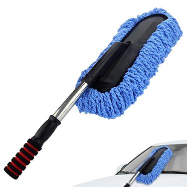 Imagem de Pincel de Lavagem Carro Telescópico Duster Grande Cera Mop Limpeza para Automóvel com Estrutura Retrátil Vara Aço Inoxidável Super Cabo Esponja