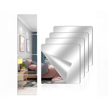 Imagem de VPICKEVYS Espelho de parede de acrílico de comprimento total, 35,5 x 35,5 cm, autoadesivo, sem moldura, folhas de espelho de plástico flexível para quarto, casa, academia, porta (35,5 x 35,5 cm)