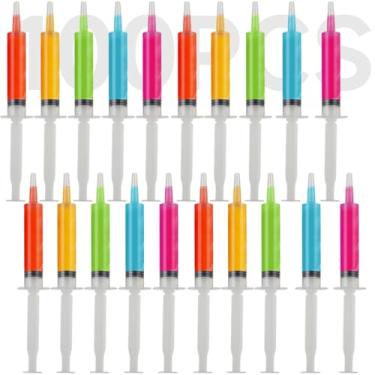 Imagem de Seringa de festa reutilizável, seringa líquida de festa de 20 ml para doses de gelatina, recipientes duráveis, pacote com 100 seringas com tampa, Halloween, Natal, despedidas de solteira, enfermeiras