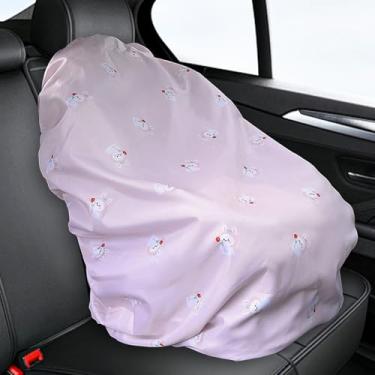 Imagem de Tuxihapp Capa de proteção solar para assento de carro de desenho animado para bebês - Protetor térmico de assento de carro infantil de duas camadas - Capa térmica fofa com proteção UV mantém os