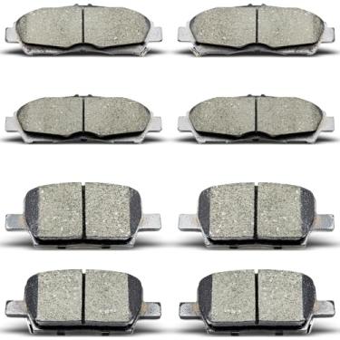 Imagem de DYZJKWJW D1896 D1914 Conjunto de pastilhas de freio de cerâmica dianteiras traseiras adequadas para Buick Enclave 2017-2020, Cadillac XT5/XT6, para Chevrolet Blazer/Traverse, para GMC Acadia 2017/2018