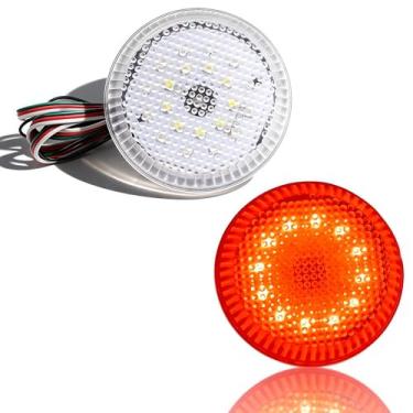 Imagem de HAHLOMEI Luz de freio traseira refletor de para-choque traseiro de LED, lente transparente, vermelho e branco, duas cores, compatível com Toyota Corolla 2009-2010, Scion xB iQ 2011-2016, Sienna SE