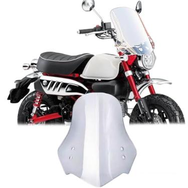 Imagem de Para Monkey 125 Monkey 125 2021-2024 2025 todos os anos motocicleta para-brisa carenagem de ar defletor de vento guidão para-brisa acessórios de motocicleta (50 cm × 51 cm)