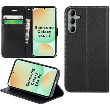 Imagem de Capa Capinha Carteira Para Samsung Galaxy S24 FE 5g Tela Case Flip Couro (Preta)