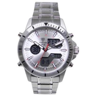 Imagem de Relógio Masculino de Aço Tuguir AnaDigi Infinity GCS-1269 Prata-Masculino