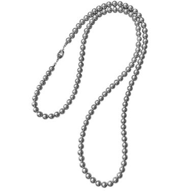 Imagem de Colar de pérolas para mulheres, design luxuoso de camada dupla cinza, sem níquel, perfeito para casamentos e festas, comprimento 33,5, 0,28 contas