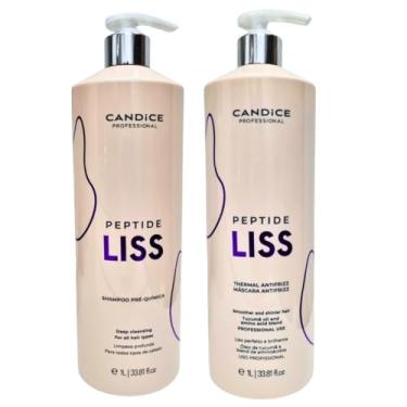 Imagem de Kit Escova Progressiva Orgânica S/Formol Peptide Liss 2x1L Profissional Antifrizz+Shampoo Antirresíduo Pré Alisamento Candice