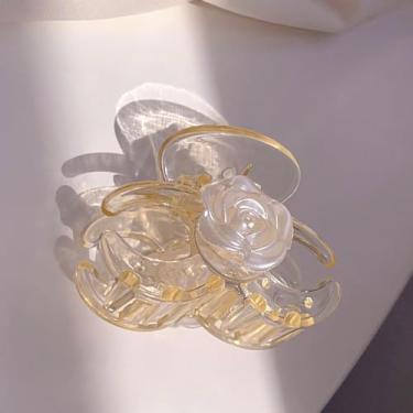 Imagem de ZJchao Grampos de Garra de Cabelo, Grandes Grampos de Cabelo Acrílicos Antiderrapantes para Cabelos Lisos e Encaracolados Grossos e Finos, Com Superfície Brilhante de Cor Brilhante, para (Tipo 17 Pequeno)