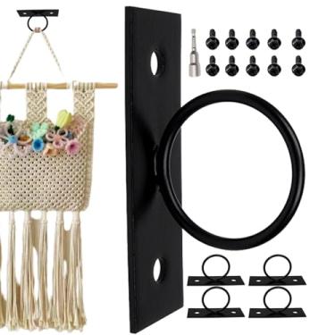 Imagem de Cabide de teto, Ganchos de teto interno - Suporte de rede de suspensão para casa Gancho de balanço - Suporte de corda anti-ferrugem para montagem no teto para docas de jardins