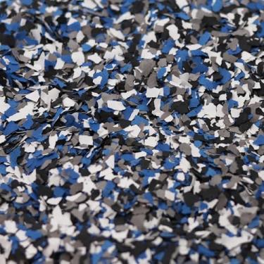 Imagem de KEPYDRMTF Mistura de lascas de cor para garagem, flocos de piso epóxi, revestimentos de piso de concreto, flocos de tinta decorativa para paredes, pintura interior exterior (2,7 kg, preto, branco