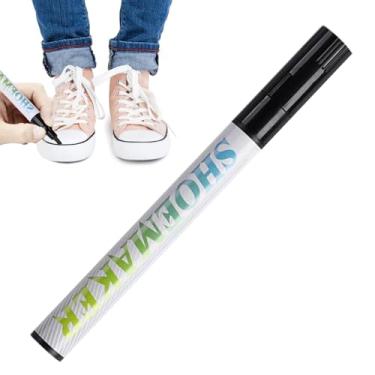 Imagem de Shakven Marcadores de tinta para sapatos de couro, 20g Marcadores de sapatos pretos eficazes de sapatos brancos, Caneta reparadora de sapato, marcador de couro branco para esmalte de sapato, pintura