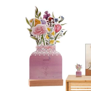 Imagem de Calendário de mesa 2025, calendário de mesa de - Calendário Calendário Mensal Com Base De - Calendário mensal de decoração de mesa, compacto para planejamento de organização doméstica