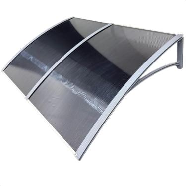 Imagem de Toldo para Area Externa, Toldo Policarbonato 100 a 200x70cm Alta Resistência, Proteção Uv Area Externa Portas e Janelas(Cinza c/fumê,100x70 cm)