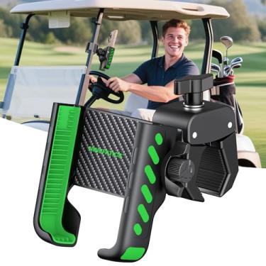 Imagem de Suporte de telefone para carrinho de golfe - instalação de clipe de telefone 3s, trava e liberação 1s, suporte de telefone para iPhone Galaxy e mais