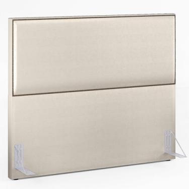 Imagem de Cabeceira Cama Box Casal Com Tachas 140 cm Vicenza L02 Facto Pérola Metalizado - Lyam Decor