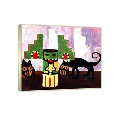 Imagem de RYLJCZ Pinturas famosas abstratas. Pôsteres e impressões de arte de Emil Nolde (figuras exóticas). Reprodução em tela. Quadro decorativo para sala de estar. (30 x 35 cm (11,8 x 13,7 pol)/Molduras de