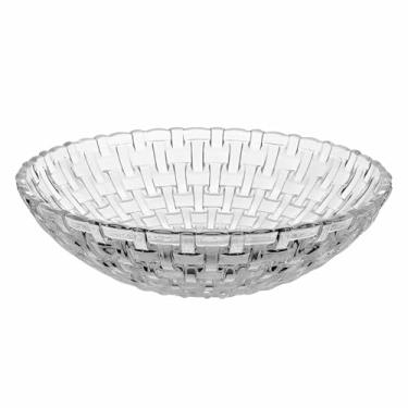 Imagem de Centro de Mesa Fruteira em Vidro, Transparente, Design Elegante Romano, Moderna, 25,5cm, Frutas e Decoração