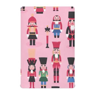 Imagem de ATTX Lençol de berço com elástico – Lençóis de bebê com personagens de quebra-nozes de Natal, capa de colchão respirável de microfibra macia para berço padrão e colchão infantil, 71 x 132 x 23 cm (126