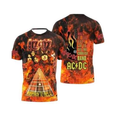 Imagem de Camiseta De Verão Para Homens Com Estampa De Banda De Rock, Gola Redon