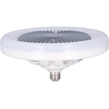 Imagem de Ventilador de teto fechado com luz 30W LED Fan Light 85-265V Controle remoto Pequeno portátil Temperatura cor da ajustável Ventilação programada Instalação fácil Abajur alto ABS econômico para espaços