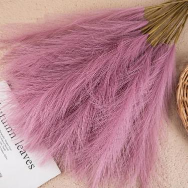 Imagem de 10 UNIDADES Grama Pampas Falsa Ramos Artificiais Florais Pompous Recheio para Vasos Arranjo de Flores Decoração Casa Cas