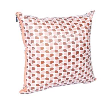 Imagem de Almofada Decorativa Impermeável com Zíper, Capa e Refil Siliconado, PVC Atóxico, Padrão Geométrico Azul e Turquesa, 45x45cm (Rosê)