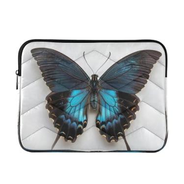 Imagem de Kigai Bolsa para laptop, borboleta azul macia e resistente a impactos, capa para laptop, bolsa protetora para notebook de 13 a 14 polegadas