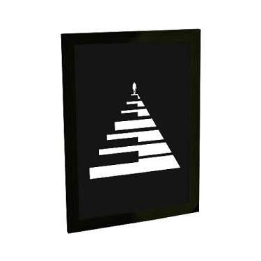 Imagem de Quadro Decorativo A2 Piano Ilustração Escada Musica Decoração Poster