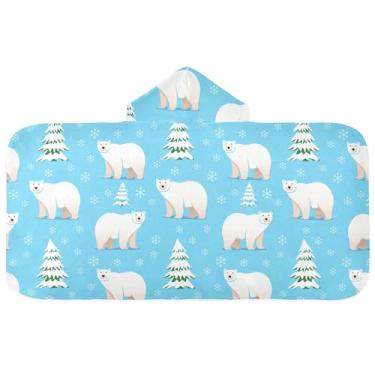 Imagem de Burbuja Toalha de banho com capuz de laço rosa para crianças, toalha de praia de pelúcia macia absorvente para chá de meninas e meninos 3-10 anos, 61 x 127 cm