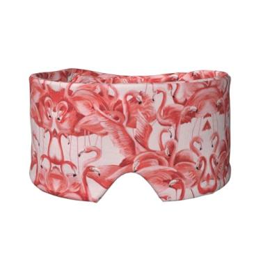 Imagem de Máscara de proteção para olhos e orelhas com estampa de flamingo, respirável, ajustável, blecaute, confortável