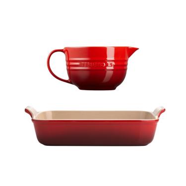 Imagem de KIT LE CREUSET BOWL DE PREPARO 2L E TRAVESSA RETANGULAR HERITAGE 32CM
