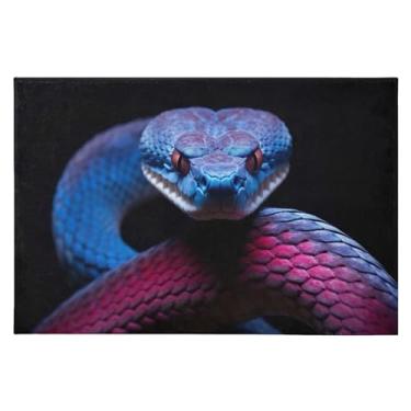 Imagem de Wassud Tapete de porta de cobra 61 x 89 cm, tapete de área lavável antiderrapante com suporte de borracha, tapete macio e macio para sala de estar, quarto, entrada, entrada