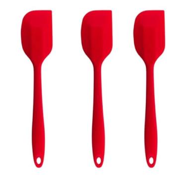 Imagem de Kit 3 Espátulas de Silicone Pão Duro para Cozinha Utensílios de Cozinha Resistentes ao Calor Espátula Silicone para Preparos Diários (VERMELHO,KIT 2 UND)