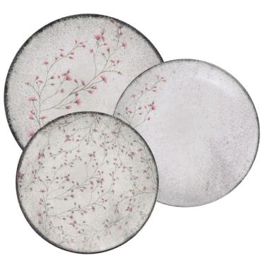 Imagem de Jogo De Pratos Porcelana Decorada Floralis 12 Pçs Tramontina