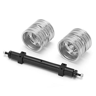 Imagem de aqxreight Kit de Cubo de Roda do Eixo Traseiro Liga de Alumínio Prata RC Acessórios de Substituição para Trator Tamiya 1/14 e um Serviço Durável Com e Materiais Cubos de Eixo de Liga de Alumínio de