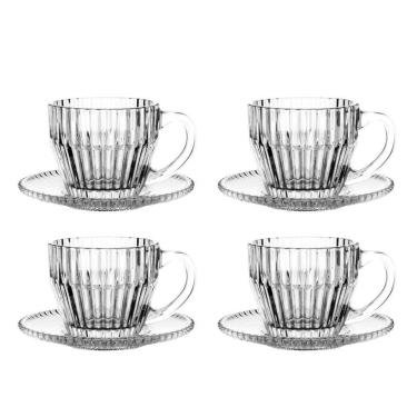 Imagem de Jogo 4 Xícara De Café Com Pires Cristal Imperatriz 110ml Wolff