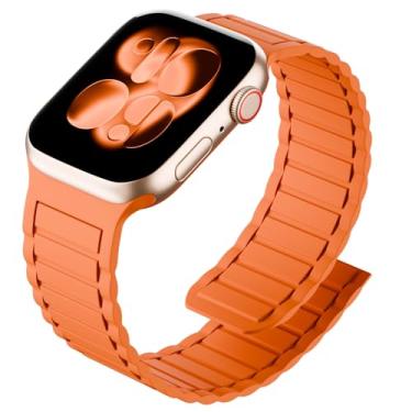 Imagem de Arctime Pulseira magnética de silicone compatível com Apple Watch de 38 mm, 40 mm, 41 mm, 42 mm, 44 mm, 45 mm, 46 mm e 49 mm, pulseira esportiva para iWatch Ultra 3, 2, 1, séries 11, 10, 9, SE, 8, 7