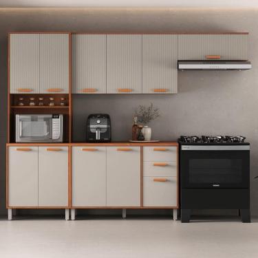 Imagem de Cozinha Completa Itatiaia 270cm Em Madeira Mdp Cinamomo-fendi Itafriz