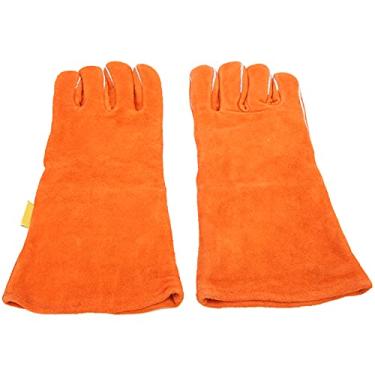 Imagem de Semme Luvas de Soldagem Profissionais Resistentes a Altas Temperaturas Luvas de Segurança Com Isolamento Térmico à Prova de Fogo para Soldadores Trabalhadores de Usinas de Carvão Vaca (XL)