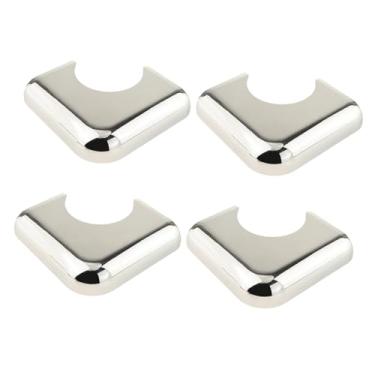 Imagem de Generic Conjunto de 4 Cantoneiras de Substituição para Mesa de Bilhar - Peças Resistentes e Resistentes para Mesa de Sinuca - Amortecedores Metálicos e, Prata