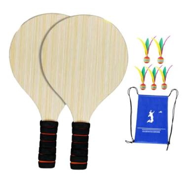 Imagem de Generic 2x Conjunto de raquetes de badminton infantil, conjunto de raquetes de peteca, presentes, exercício físico, pickleball, peteca e raquete para, 5 Bolas Grandes