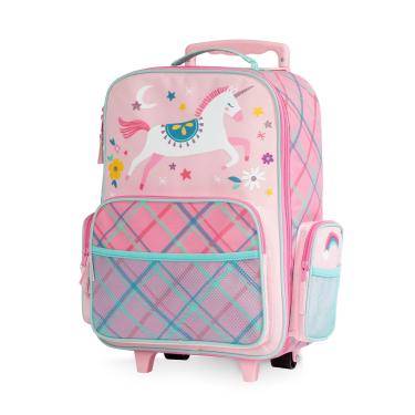 Imagem de Stephen Joseph Bagagem de rodinhas clássica infantil, bagagem infantil com rodinhas para viagem, mala infantil com rodas, Unicórnio rosa, tamanho nico