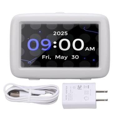 Imagem de Fockety Relógio de Mesa Digital de 4,3 Polegadas, Display Grande Com Números Em Negrito para Fácil Leitura, Exibição de Calendário de Hora e Data, Design que Economiza Espaço para (Plugue dos EUA