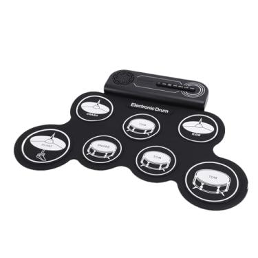 Imagem de SUNGOOYUE Conjunto de Bateria Elétrica, Kit de Bateria Eletrônica de 7 Pads Com Alto-falantes Estéreo Atualizados e Ajuste de Volume de 10 Níveis, Bloco de Prática de Enrolamento Portátil