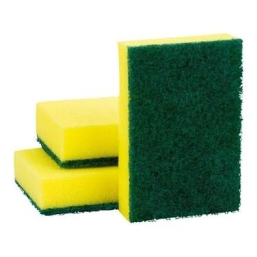 Imagem de Kit 10 Esponjas de Lavar Louça Bucha De Limpeza Multiuso Dupla Face 3M Scotch Brite Limpeza